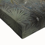 Abstract landscape wall art featuring vibrant colors and textured brush strokes, displayed in a close-up view on stretched canvas, perfect for modern home decor.