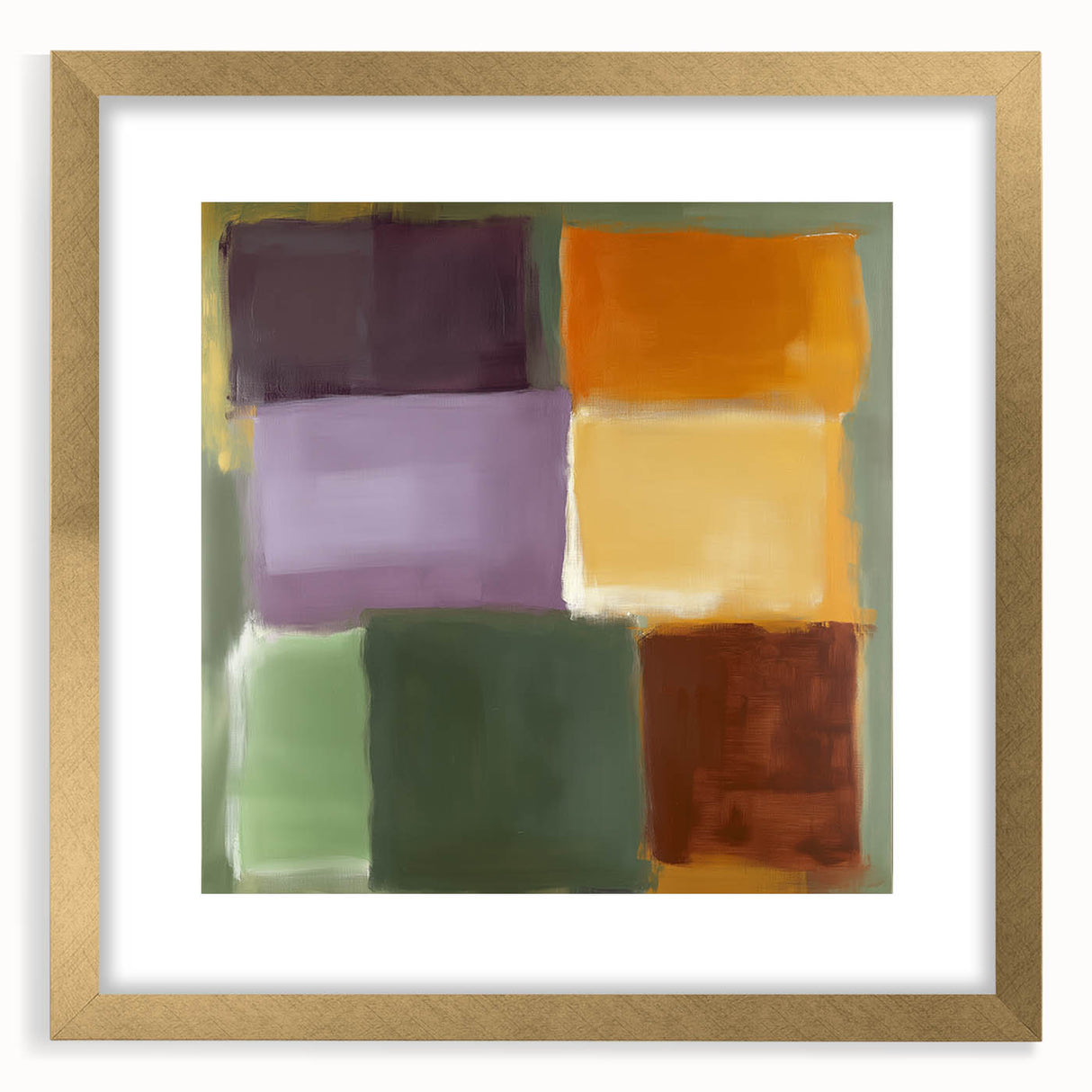 Contemporary Abstract Canvas – Retro Blocks in Earthy Tones