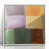 Contemporary Abstract Canvas – Retro Blocks in Earthy Tones