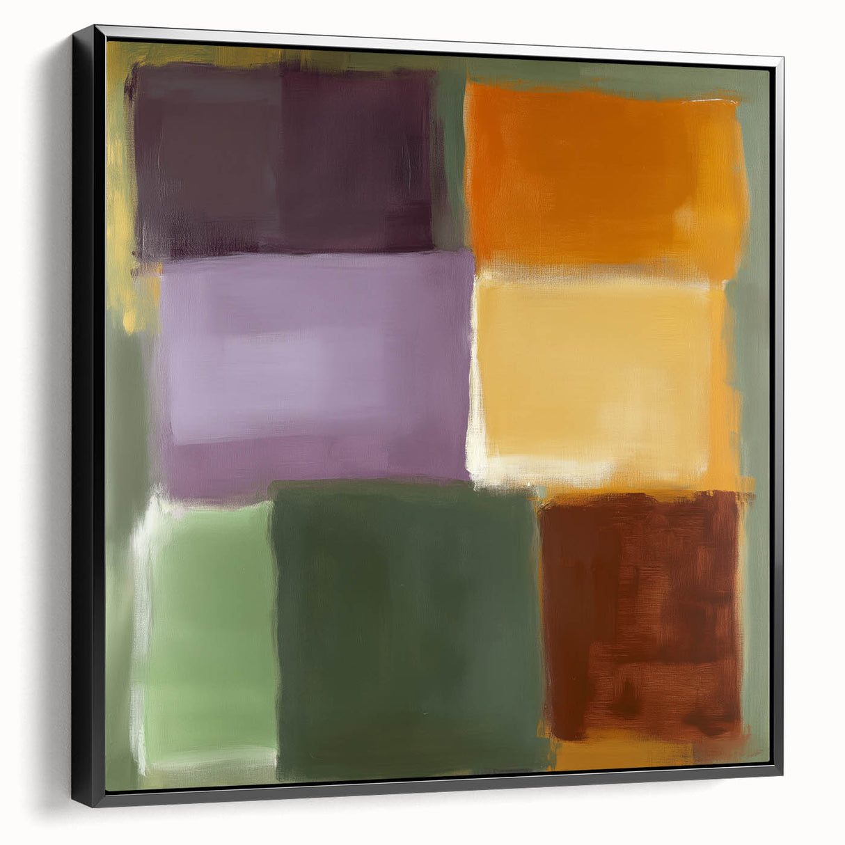 Contemporary Abstract Canvas – Retro Blocks in Earthy Tones