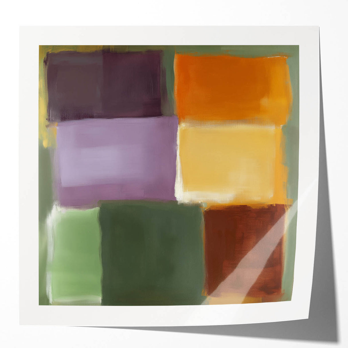 Contemporary Abstract Canvas – Retro Blocks in Earthy Tones