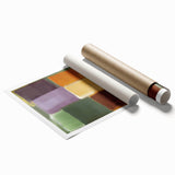 Contemporary Abstract Canvas – Retro Blocks in Earthy Tones