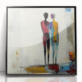 Framed acrylic artwork featuring an abstract figurative design with a black front view, ideal for modern home decor. Perfect for adding a touch of contemporary elegance to any space.