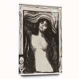 Edvard Munch's Madonna - Iconic Black and White Expressionist Print