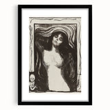 Edvard Munch's Madonna - Iconic Black and White Expressionist Print