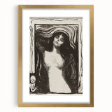 Edvard Munch's Madonna - Iconic Black and White Expressionist Print