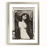 Edvard Munch's Madonna - Iconic Black and White Expressionist Print