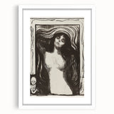 Edvard Munch's Madonna - Iconic Black and White Expressionist Print