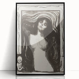 Edvard Munch's Madonna - Iconic Black and White Expressionist Print