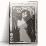 Edvard Munch's Madonna - Iconic Black and White Expressionist Print