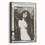 Edvard Munch's Madonna - Iconic Black and White Expressionist Print