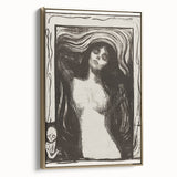 Edvard Munch's Madonna - Iconic Black and White Expressionist Print