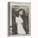 Edvard Munch's Madonna - Iconic Black and White Expressionist Print