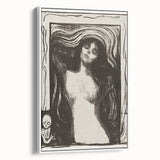 Edvard Munch's Madonna - Iconic Black and White Expressionist Print