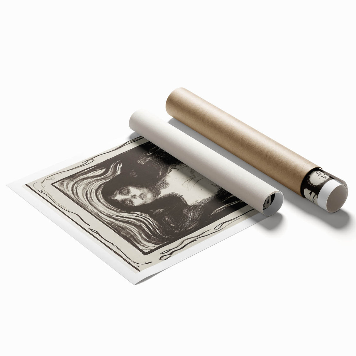 Edvard Munch's Madonna - Iconic Black and White Expressionist Print