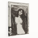 Edvard Munch's Madonna - Iconic Black and White Expressionist Print