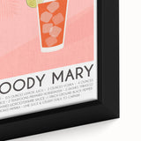 Extra large black wall art featuring colorful, textured food and drink motifs on framed canvas, ideal for living room decor.