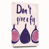 Large abstract wall art of assorted fruits in vibrant colors on acrylic glass, suitable for dining room decor.