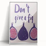 Art Deco poster of assorted fruits in vibrant colors on a white acrylic framed canvas, suitable for modern kitchen decor.