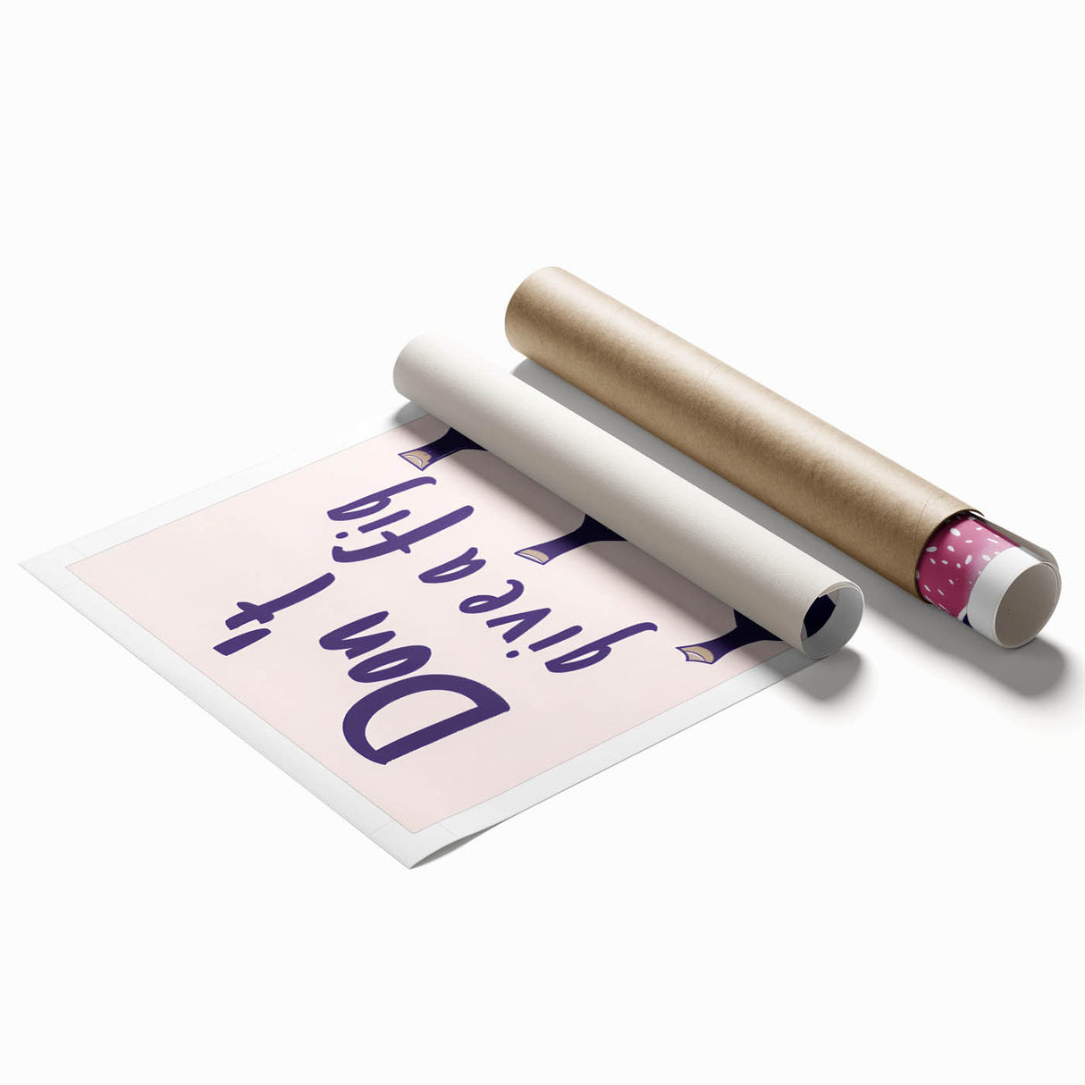 Extra large rolled print featuring an array of colorful fruits on a white background.