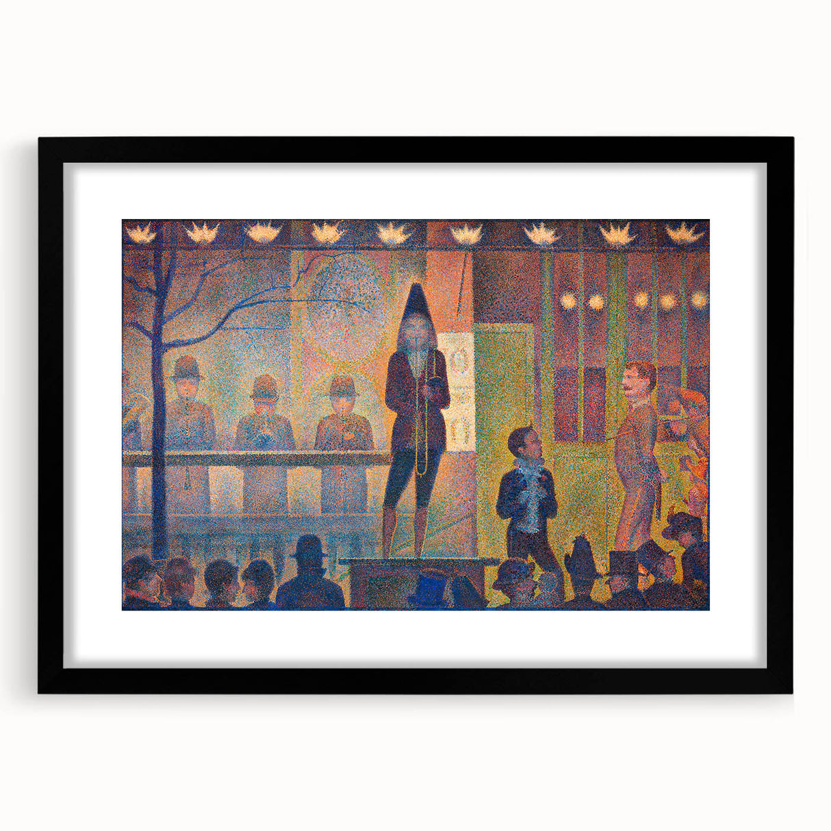Circus Sideshow by Seurat: Vibrant Pointillist Impressionist Wall Art