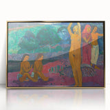 Bold Tribal Scene - Modern Wall Art Inspired by Polynesian Landscape