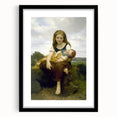 Realism Art Prints - Sister and Brother Portrait by William Bouguereau