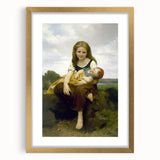 Realism Art Prints - Sister and Brother Portrait by William Bouguereau