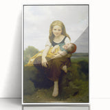 Realism Art Prints - Sister and Brother Portrait by William Bouguereau