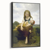 Realism Art Prints - Sister and Brother Portrait by William Bouguereau