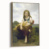 Realism Art Prints - Sister and Brother Portrait by William Bouguereau