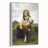 Realism Art Prints - Sister and Brother Portrait by William Bouguereau