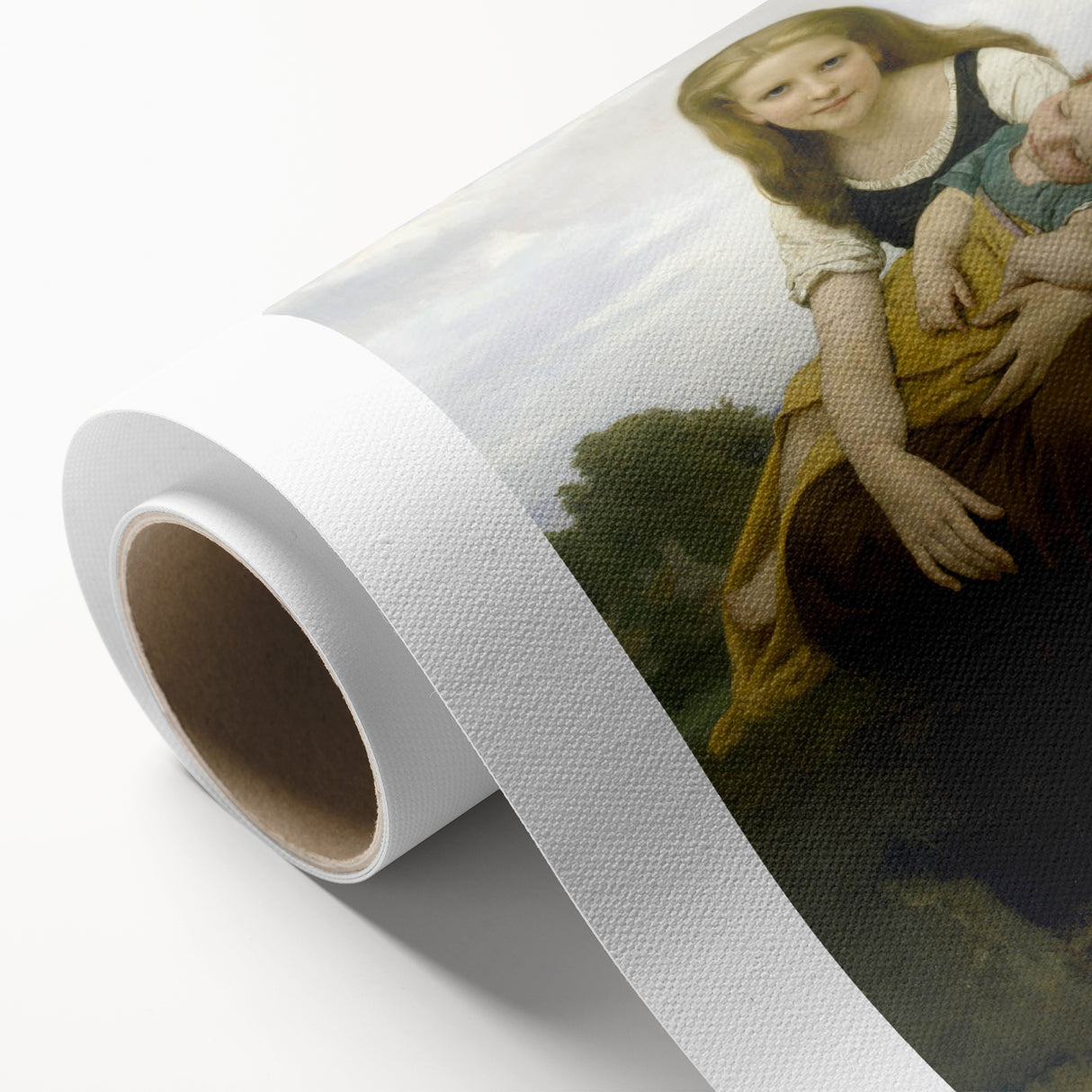 Realism Art Prints - Sister and Brother Portrait by William Bouguereau