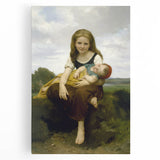 Realism Art Prints - Sister and Brother Portrait by William Bouguereau