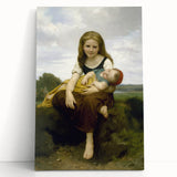 Realism Art Prints - Sister and Brother Portrait by William Bouguereau