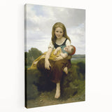 Realism Art Prints - Sister and Brother Portrait by William Bouguereau
