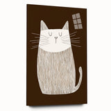 Children's Wall Decor – Minimalist Cat Line Art for Kids' Rooms