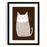 Children's Wall Decor – Minimalist Cat Line Art for Kids' Rooms