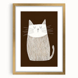 Children's Wall Decor – Minimalist Cat Line Art for Kids' Rooms