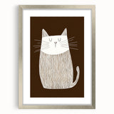 Children's Wall Decor – Minimalist Cat Line Art for Kids' Rooms