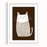Children's Wall Decor – Minimalist Cat Line Art for Kids' Rooms