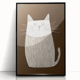 Children's Wall Decor – Minimalist Cat Line Art for Kids' Rooms