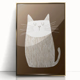 Children's Wall Decor – Minimalist Cat Line Art for Kids' Rooms