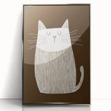 Children's Wall Decor – Minimalist Cat Line Art for Kids' Rooms