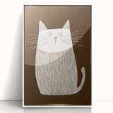 Children's Wall Decor – Minimalist Cat Line Art for Kids' Rooms