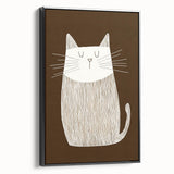Children's Wall Decor – Minimalist Cat Line Art for Kids' Rooms