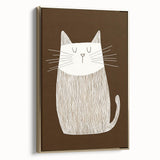 Children's Wall Decor – Minimalist Cat Line Art for Kids' Rooms