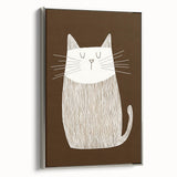 Children's Wall Decor – Minimalist Cat Line Art for Kids' Rooms