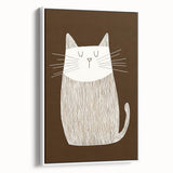 Children's Wall Decor – Minimalist Cat Line Art for Kids' Rooms
