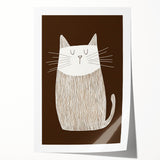 Children's Wall Decor – Minimalist Cat Line Art for Kids' Rooms
